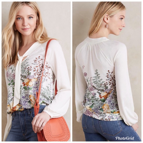 Anthropologie Tops - Anthro Meadow Rue Floral Top